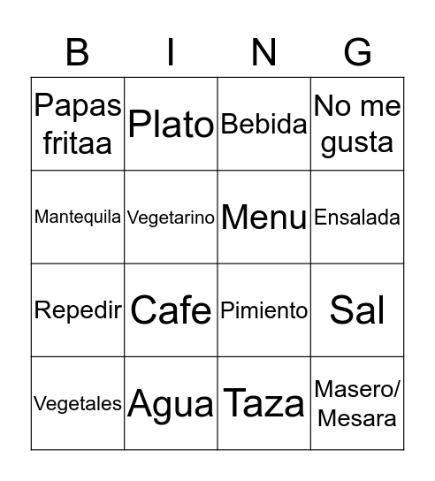 BING Bingo Card