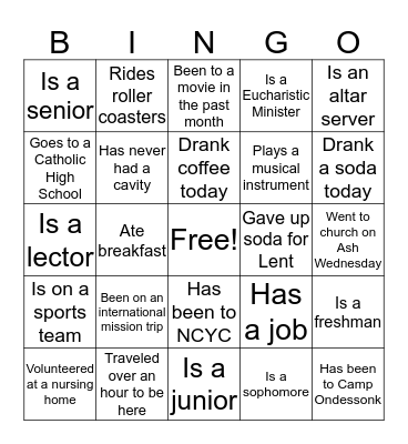 Get to Know You BINGO Card