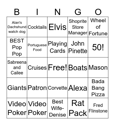 Happy 50th Birthday! Bingo Card