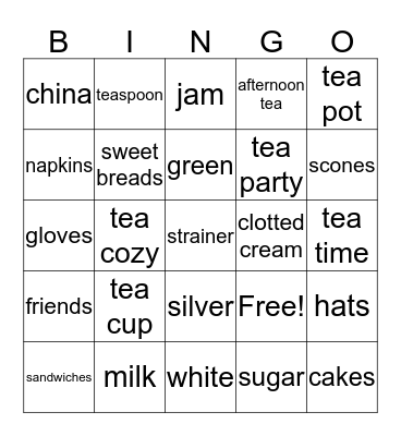 Women's Ministry Tea Bingo Card