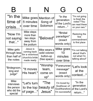 EGS Bingo Card