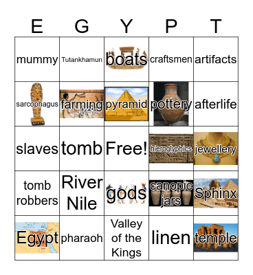 Ancient Egypt Bingo Card