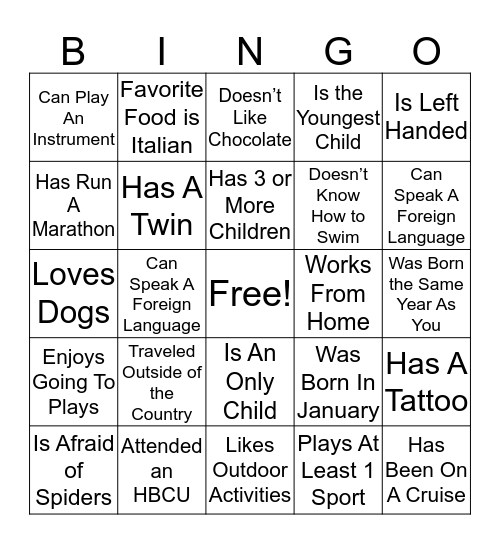 PYRAMID Bingo Card