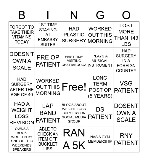 SOUTHEAST WLS CONFERENCE BINGO Card