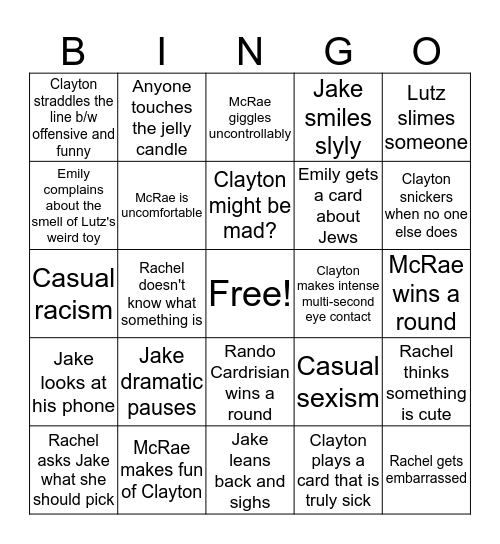 Finna Be Drunk Bingo Card