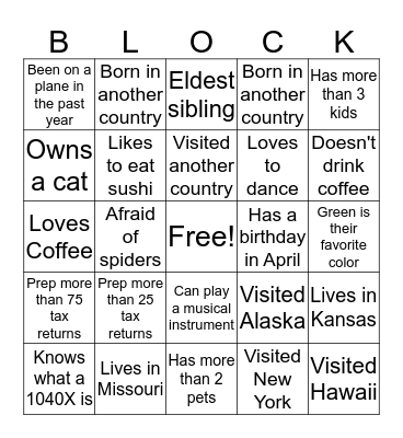 H&R Bingo Card