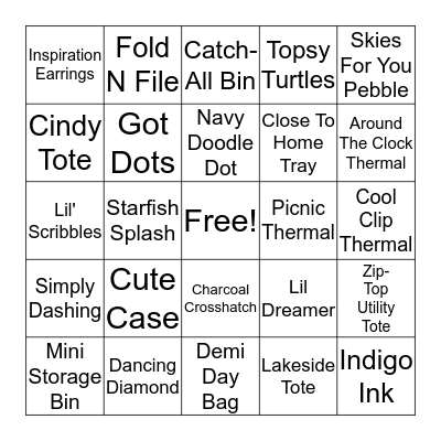 Thirty-One BINGO Card