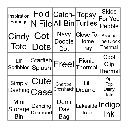 Thirty-One BINGO Card