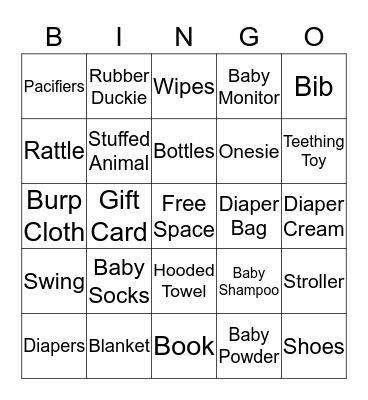 BABY SHOWER Bingo Card