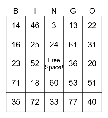 Birthday Bingo! Bingo Card
