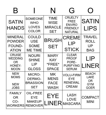 MARY KAY REFERRAL BINGO Card