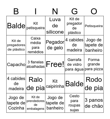 Bingo do Chá dos Noivos Bingo Card