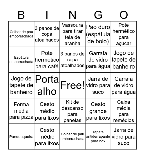 Bingo do Chá dos Noivos Bingo Card