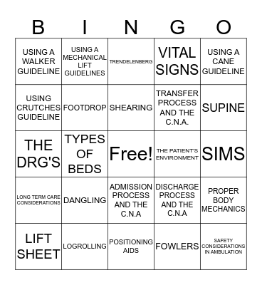 BINGO REVIEW FOR QUIZ 4: CHPT 10-12 Bingo Card