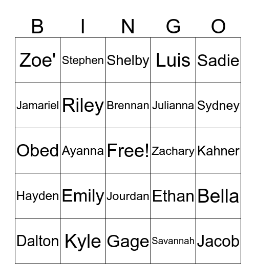 Bingo Card