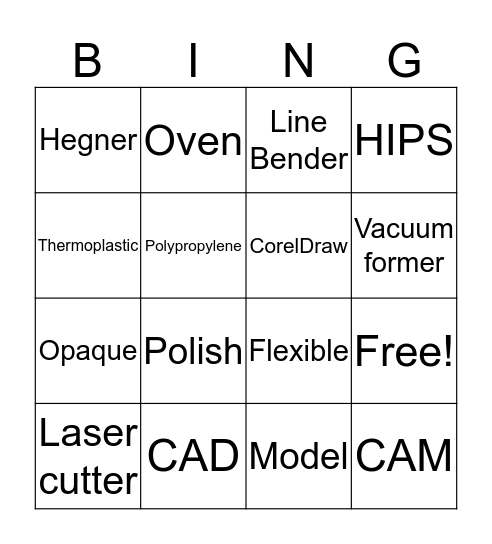 Pocket Game Bingo Card