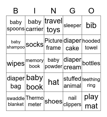 Baby Stuhr Bingo Card