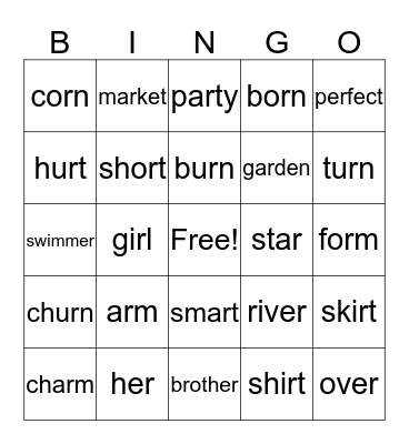 Word Bingo Card