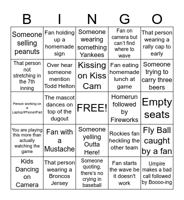 RE/MAX Baseball Bingo Card