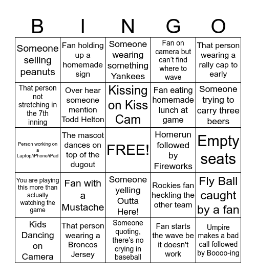 RE/MAX Baseball Bingo Card