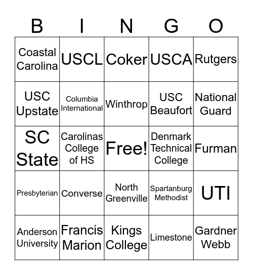 The Day I Fell In Love With College Bingo Card
