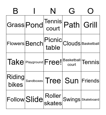Walk in the park  Bingo Card
