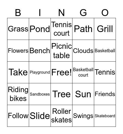 Walk in the park  Bingo Card