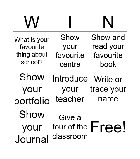 Student Lead Conference Bingo Card