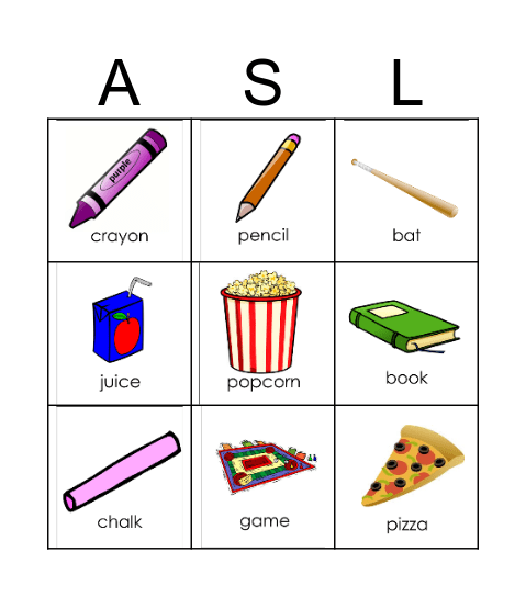 ASL BINGO Card