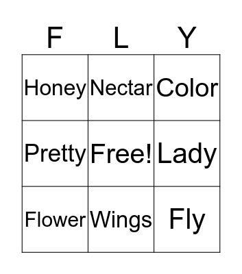 Butterfly  Bingo Card
