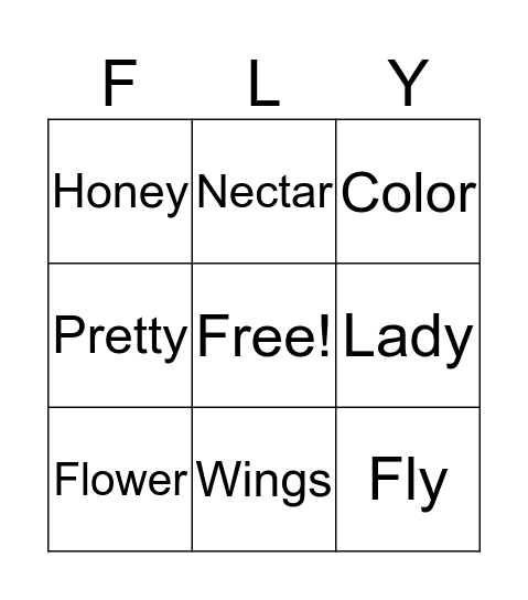 Butterfly  Bingo Card