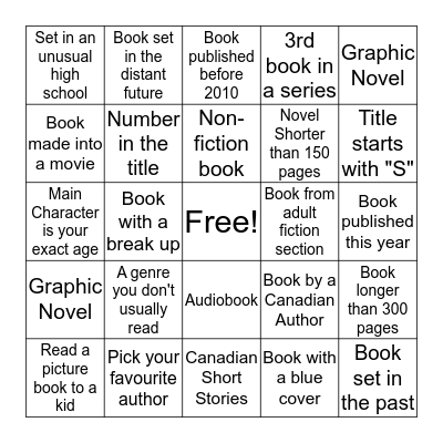 Summer Bingo Challenge Bingo Card