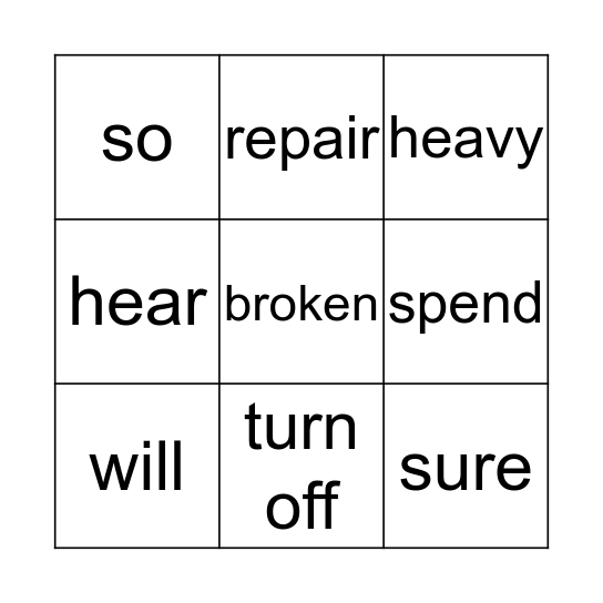 Word wall week 4 Bingo Card