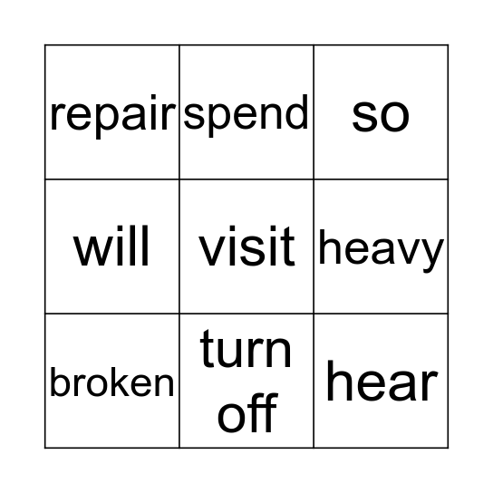 Word wall week 4 Bingo Card