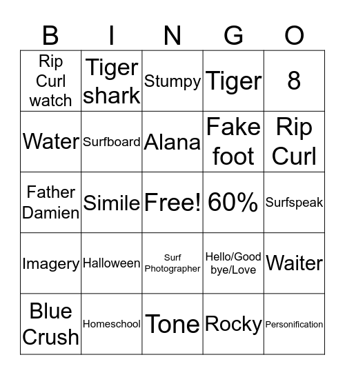 Semester 2 Review 2 Bingo Card
