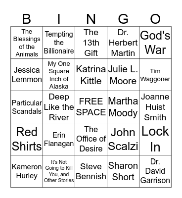 Local Authors and Books Bingo Card