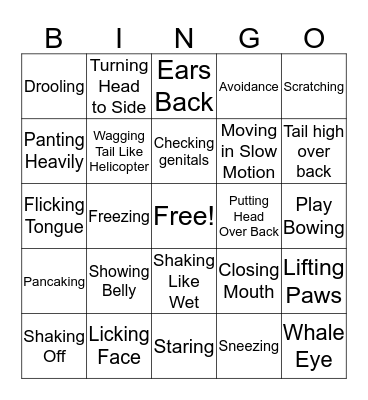 Body Language Bingo Card