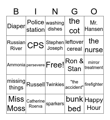 A Child Called "It" Bingo Card