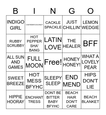 POSH BINGO Card