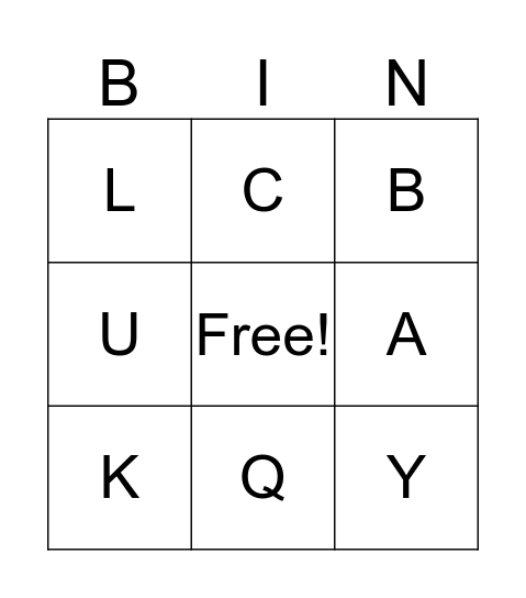 ABC BINGO Card