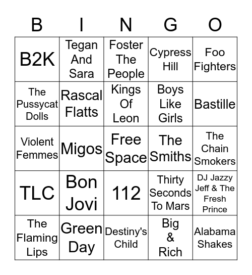 Name That Group - Card 3 Bingo Card