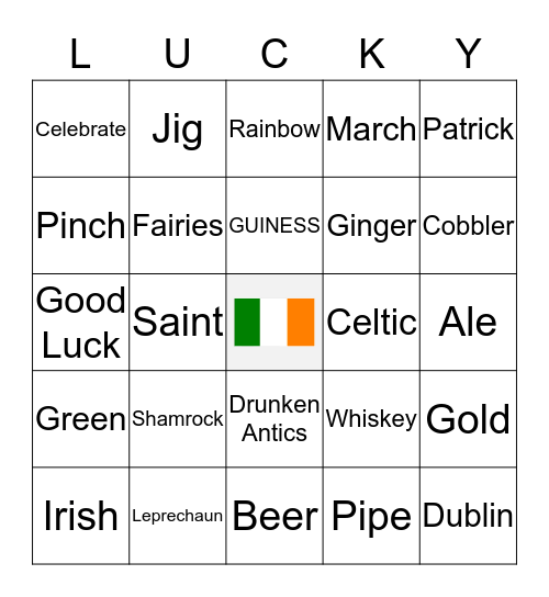 St. Patrick's Day Bingo Card