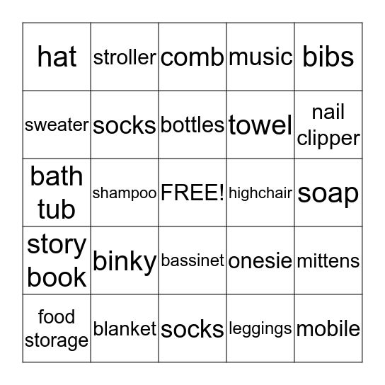 BINGO, baby! Bingo Card