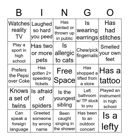 Pinterest Party! Bingo Card