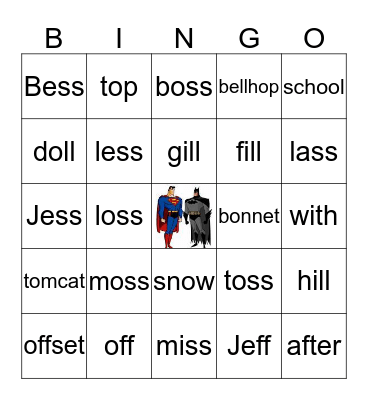 LEVEL 1 LESSON 16 Bingo Card