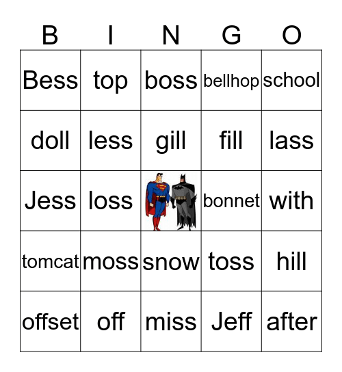 LEVEL 1 LESSON 16 Bingo Card