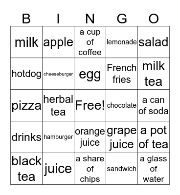 Food! Bingo Card