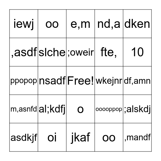 TaalCafé Bingo Card