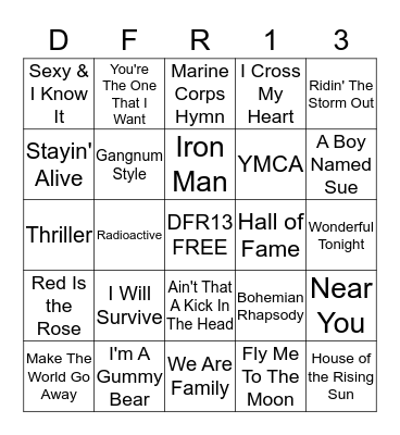 Family Music Bingo Card