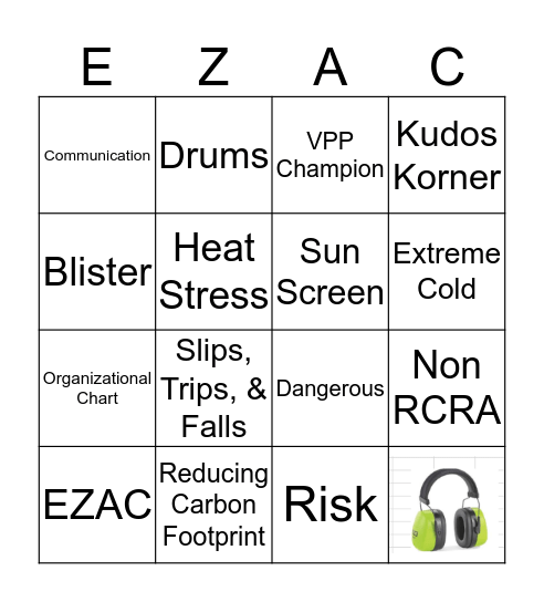 W&FMP EZAC BINGO Card